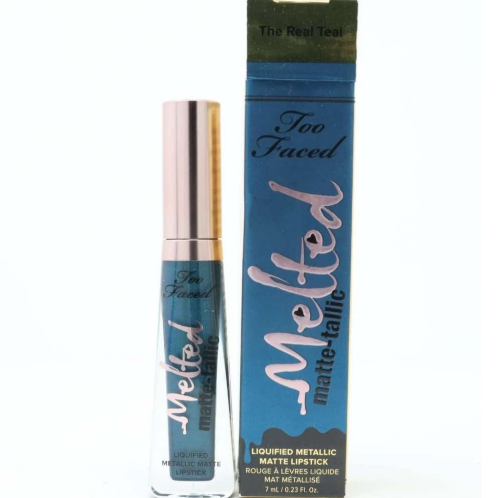 🌟HP🌟🧚‍♀️THE REAL TEAL Too Faced DISCONTINUED Melted Metallic Lip NWT - Picture 3 of 8